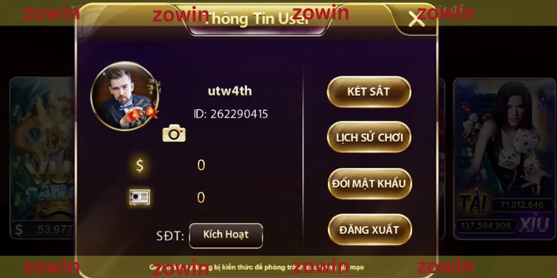 đăng nhập ZOWIN