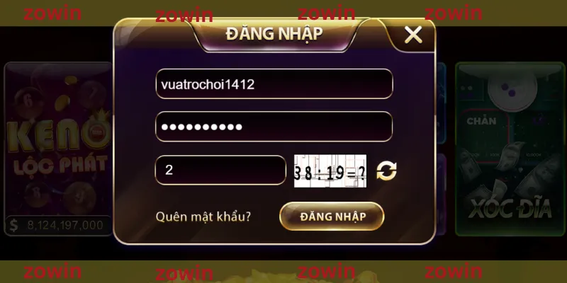 đăng nhập ZOWIN
